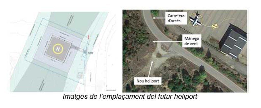 Plànol del lloc on s'ubicarà el nou heliport al costat de l'aeroport d'Andorra - La Seu d'Urgell