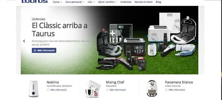 P&agrave;gina web Taurus