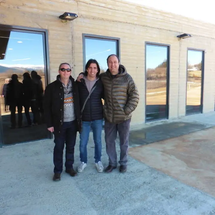 Oriol Olesti, director cient&igrave;fic del projecte, Jordi Morera coodirector de les excavacions arquol&ograve;giques i Oriol Mercadal director del Museu Cerd&agrave;.