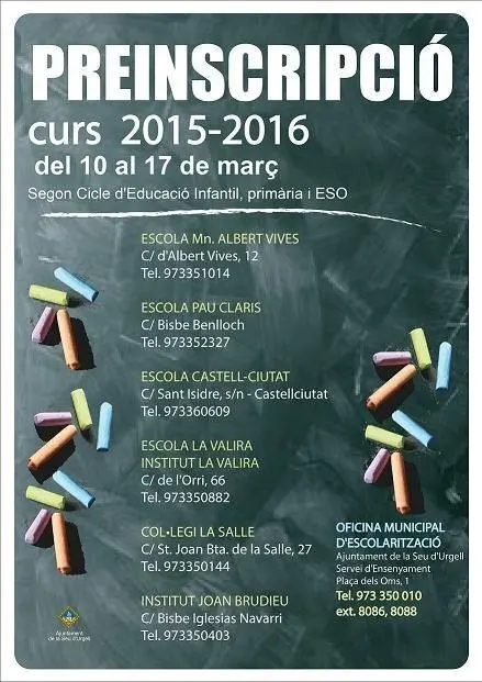 Preinscripci&oacute; 2015-2016