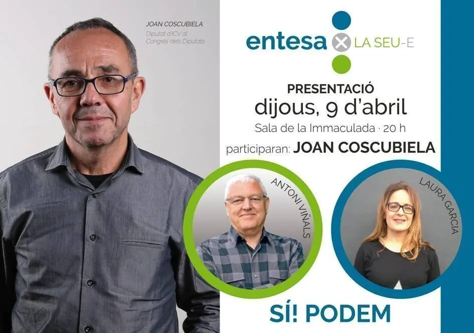 Presentaci&oacute; candidatura entesa per La Seu amb Joan Coscubiela