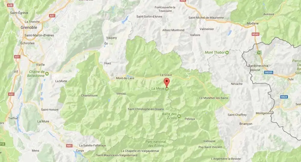 Mapa de la zona on han mort dos alpinistes catalans mentre escalaven sobre gel el dijous 16 de febrer del 2017. Pla general. (Horitzontal)