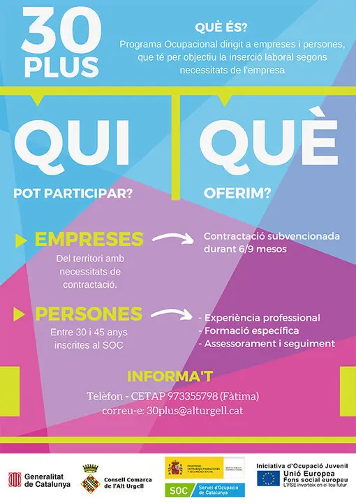 cartell 30plus juliol 2019