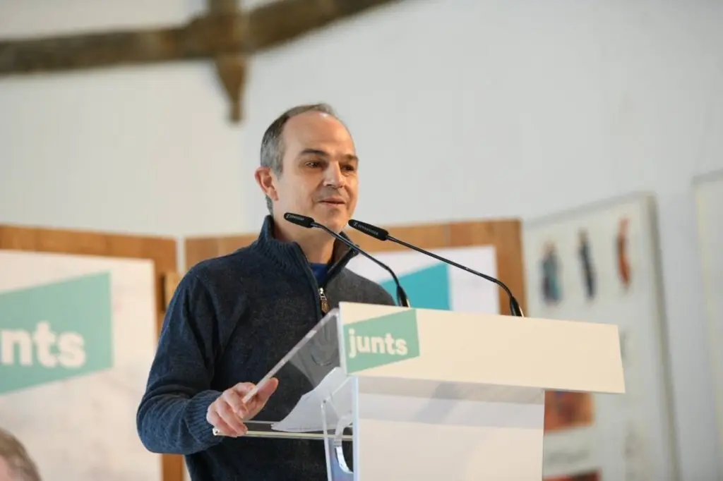Jordi Turull, durant l'acte de JxCat a La Seu d'Urgell, en campanya pel 14-F, el 31 de gener de 2021 (Horitzontal)
