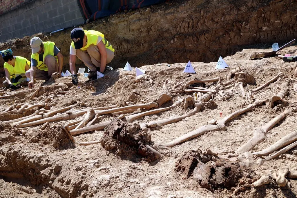 Primer pla de les restes d'unes botes militars que portava posades un dels soldats trobats a la fossa de Figuerola d'Orcau. Imatge del 21 de juny del 2017. (horitzontal)
