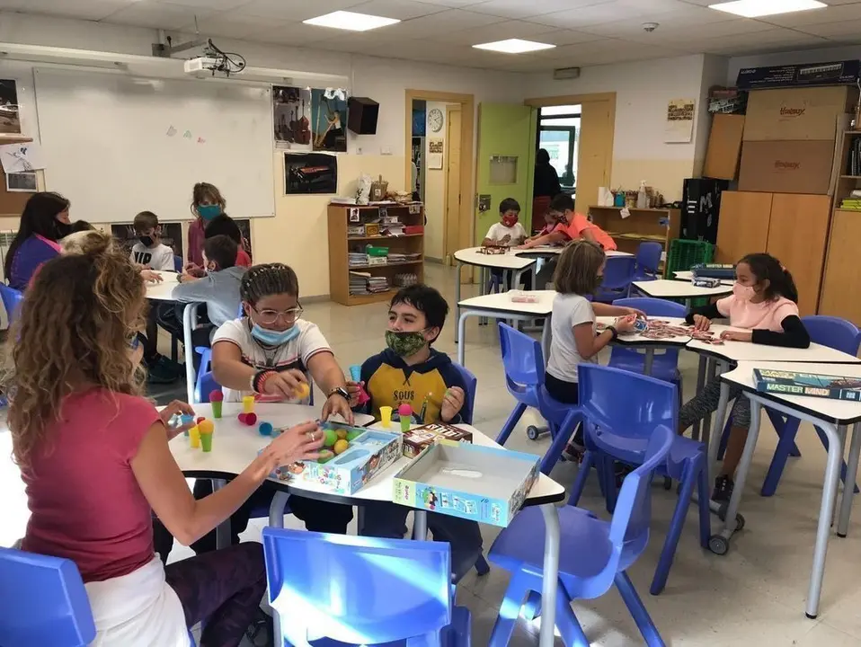 Una aula de l'Escola Andorrana d'Andorra la Vella