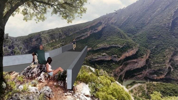Imatge simulada de com quedaria el mirador a Roca Regina. (Horitzontal)