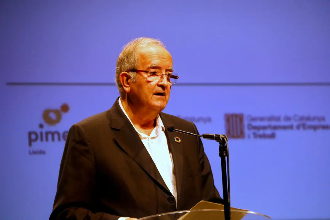 Pla mig de Josep Gonz&radic;&deg;lez, president de la Fundaci&radic;&ge; PIMEC i de Pallars Actiu, a les jornades sobre Nova Ruralitat a Tremp el 20 d'octubre del 2021. (Horitzontal)