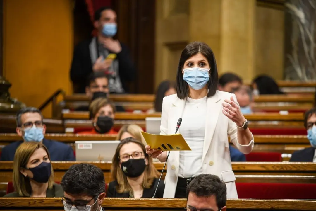 La diputada Marta Vilalta, durant la seva intervenci&oacute; al Parlament. FOTO - Marc Puig - Esquerra Republicana