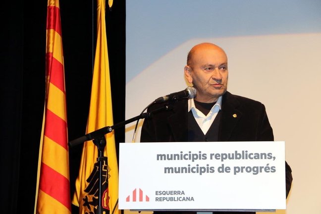L'alcalde de la Torre de Capdella, Josep Maria Dalmau, presentant la candidatura per les municipals amb ERC. Imatge del 9 de febrer del 2019. (horitzontal)