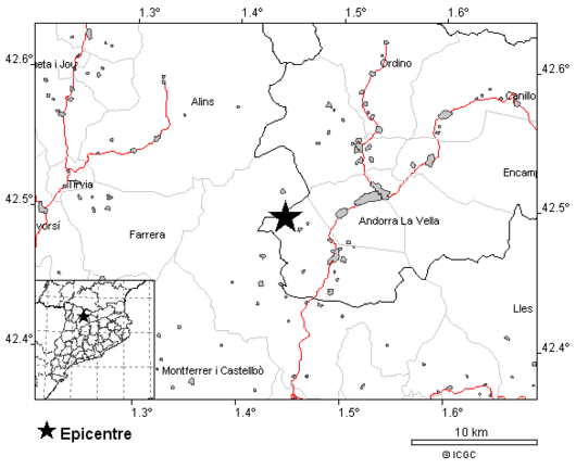 Terratrèmol entre Andorra i l'Alt Urgell 7 agost 2022