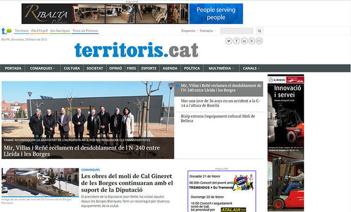 Capçalera del Grup digital Territoris.cat.