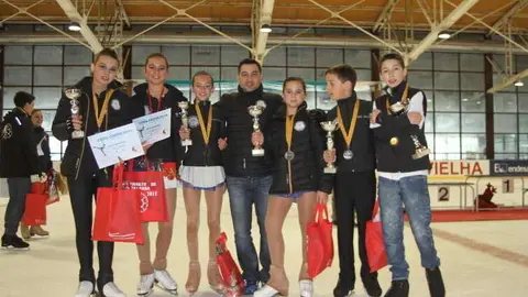 Equip del Club de Patinatge Art&iacute;stic de Puigcerd&agrave; al Campionat de Catalunya a Vielha