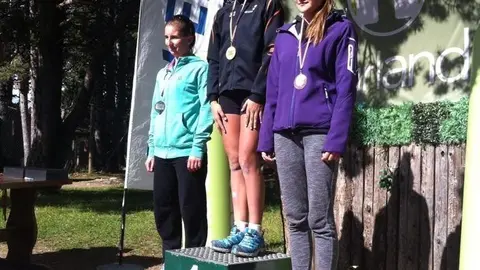 Podi Cadet femení de la 19a Pujada a La Rabassa (1a Maria Sellés, 2a Camille Sire, 3a Mónica Felipo)