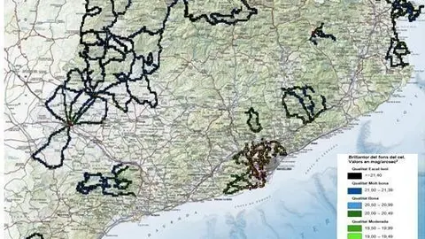 Mapa de qualitat del cel nocturn a Catalunya