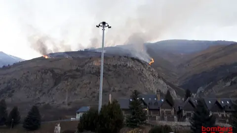 Incendi a Arties. Imatge del 7 de gener de 2019. (Horitzontal)
