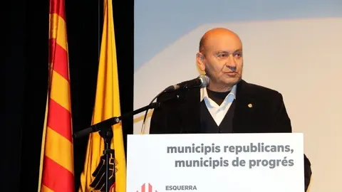 L'alcalde de la Torre de Capdella, Josep Maria Dalmau, presentant la candidatura per les municipals amb ERC. Imatge del 9 de febrer del 2019. (horitzontal)