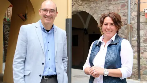 Josep Antoni Troguet (JxCat) i Olga Escoll (Comprom&radic;&ne;s) el 13 de juny del 2019. (horitzontal)