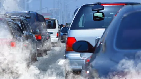 pollution of environment by combustible gas of a car
