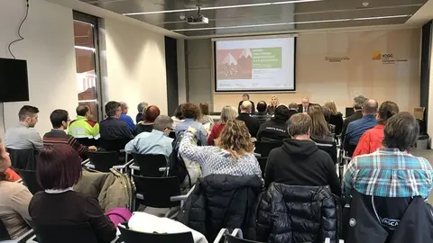 Pla general de l'acte de presentaci&radic;&ge; de la guia per ajudar els agents locals a informar els visitants de les zones de muntanya. Imatge facilitada pel Departament de Salut l'11 de desembre de 2019 (Horitzontal).