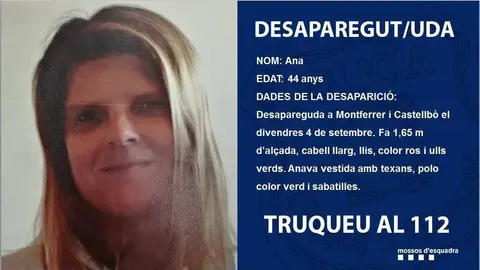 Foto dona desapareguda