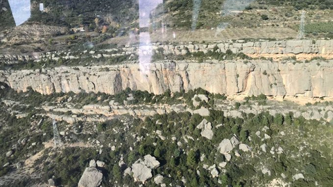 Imatge a&egrave;ria del lloc on s'ha accidentat l'escaladora al congost de Collegats, l'1 de novembre del 2020 (Horitzontal).
