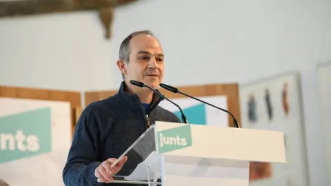 Jordi Turull, durant l'acte de JxCat a La Seu d'Urgell, en campanya pel 14-F, el 31 de gener de 2021 (Horitzontal)