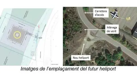 Pl&agrave;nol del lloc on s'ubicar&agrave; el nou heliport al costat de l'aeroport d'Andorra - La Seu d'Urgell