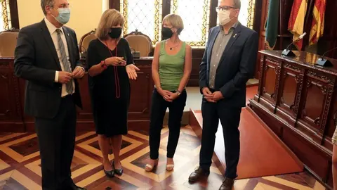 Pla sencer dels presidents de les quatre diputacions catalanes, Joan Talarn (Lleida), N&uacute;ria Mar&iacute;n (Barcelona), Miquel Noguer (Girona) i Noem&iacute; Llaurad&oacute; (Tarragona), a la Diputaci&oacute; de Lleida, el 27 de juliol del 2021. (Horitzontal)
