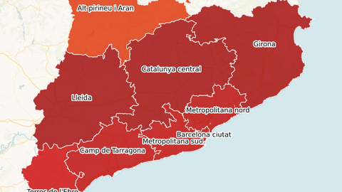 Risc de rebrot per regions sanit&agrave;ries