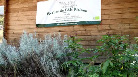 Pla de detall de l'empresa Herbes de l'Alt Pirineu, a Ara&oacute;s, al Pallars Sobir&agrave;. Imatge del 22 de setembre del 2021. (Horizontal)