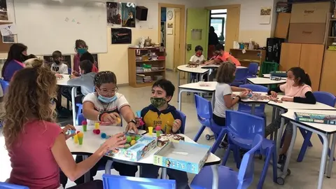 Una aula de l'Escola Andorrana d'Andorra la Vella
