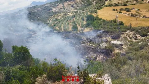 Incendi de vegetaci&oacute; a Conques