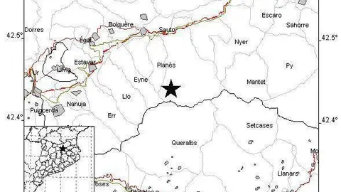 Epicentre terratremol Pirineus Orientals