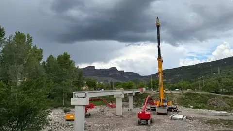 passarel&middot;la sobre el riu Flamisell a la Pobla de Segur