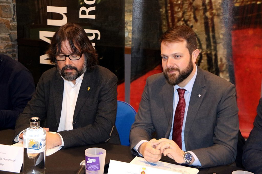 Pla mig del Secretari General de l‚ÄôEsport i director del Programa Pirineus-Barcelona 2030, Gerard Figueres, i el President de Ferrocarrils de la Generalitat de Catalunya, Ricard Font, l'11 de desembre del 2019. (horitzontal)