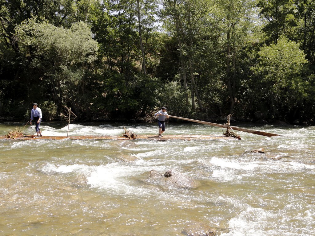 Pla sencer d'un rai en plena 41a baixada de raiers a La Pobla de Segur. Imatge del 7 de juliol de 2019. (Horitzontal)