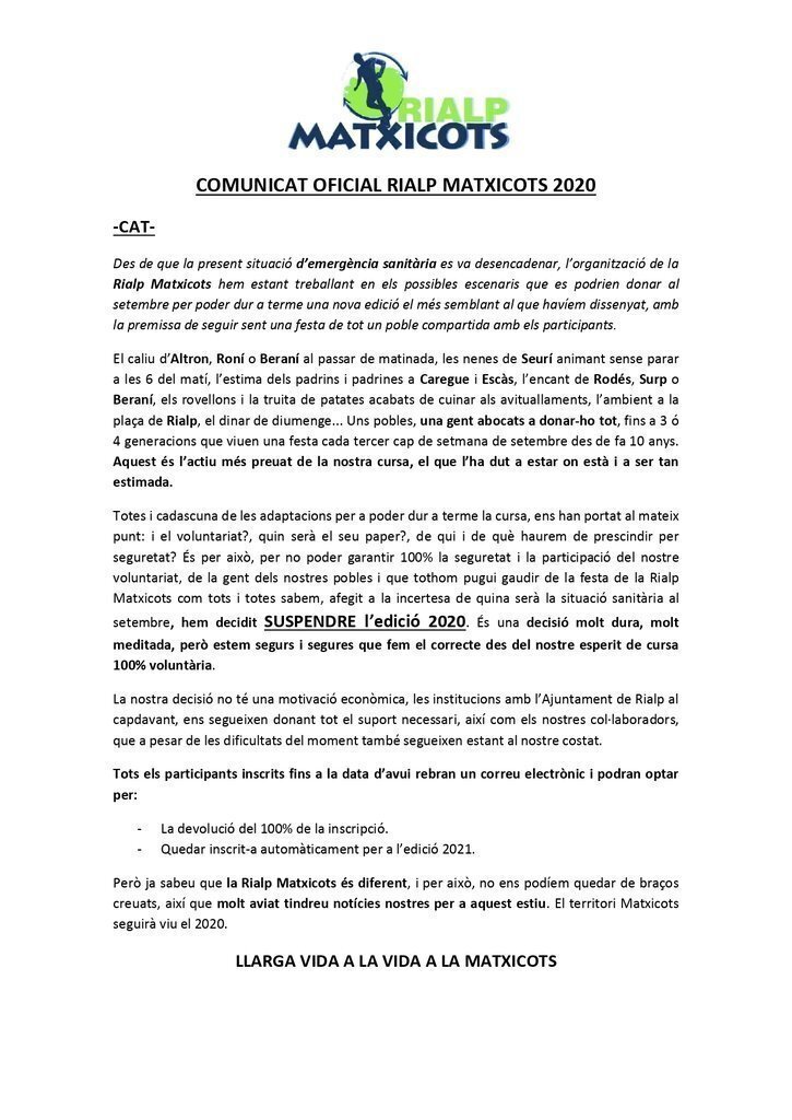 Comunicat Rialp Matxicots