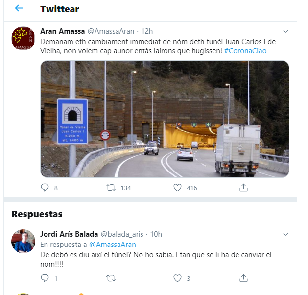 Aran Amassa Túnel Vielha twitter tris