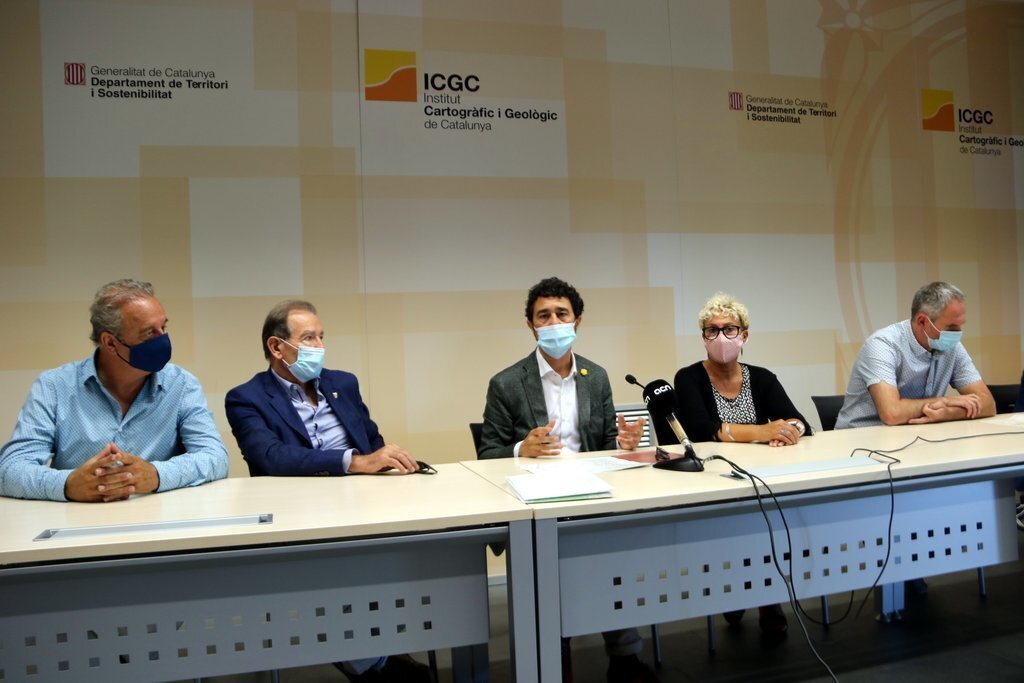 El conseller Damià Calvet ha presentat el projecte de millora del port de Comiols als alcaldes de Tremp i Sort i als presidents dels Consells Comarcals del Jussà i Sobirà el 5 d'agost del 2020. (horitzontal)