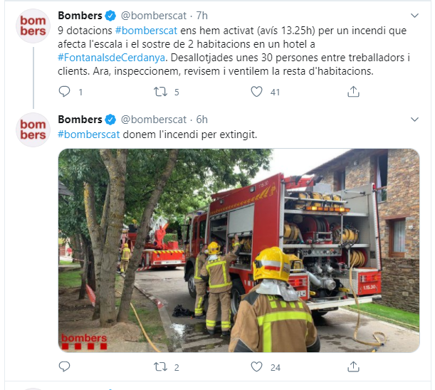 Incendi hotel Fontanals