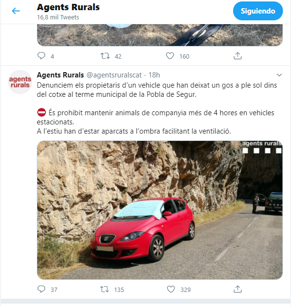 Agents Rurals la Pobla cotxe gos
