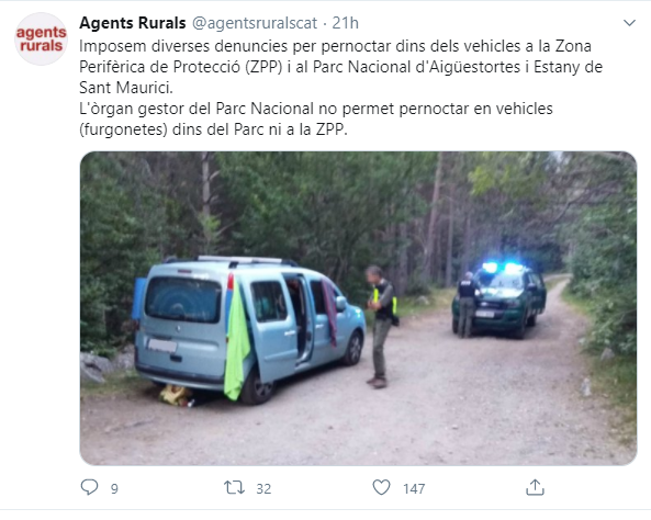 Agents Rurals pernoctar vehicle parc nacional