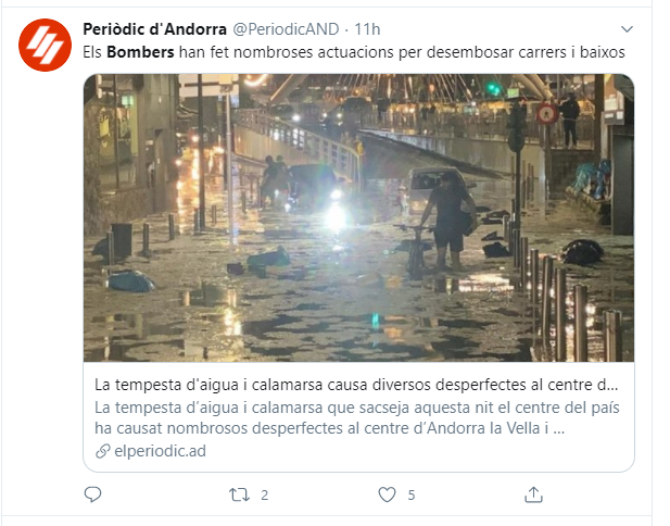 Pluja Andorra Periòdic d'Andorra