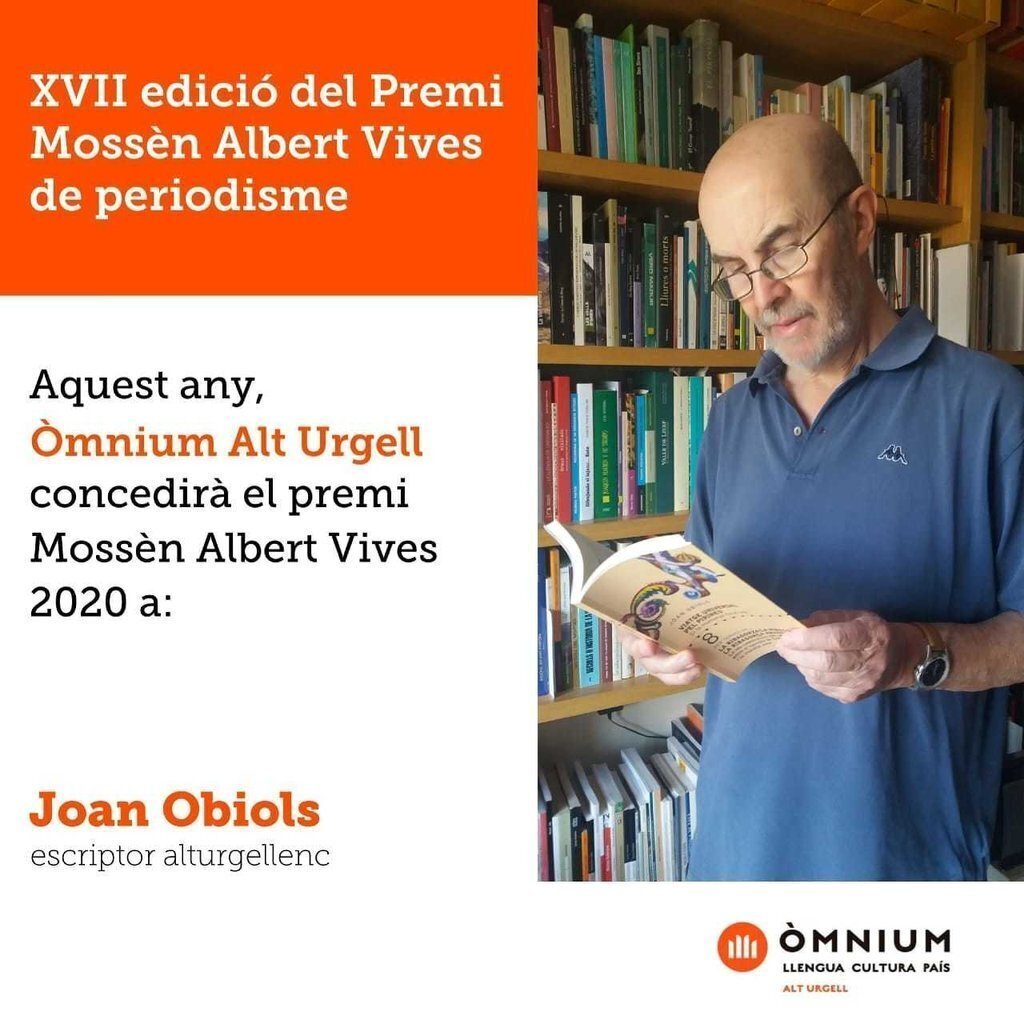 Joan Obiols Premi de periodisme Mossèn Albert Vives
