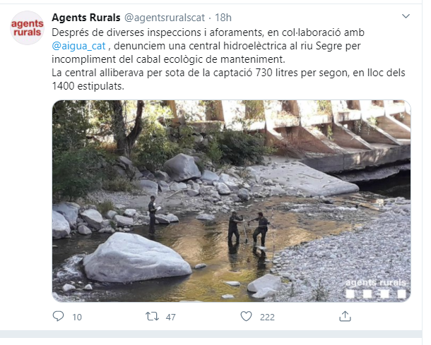 Agents Rurals denúncia central Segre