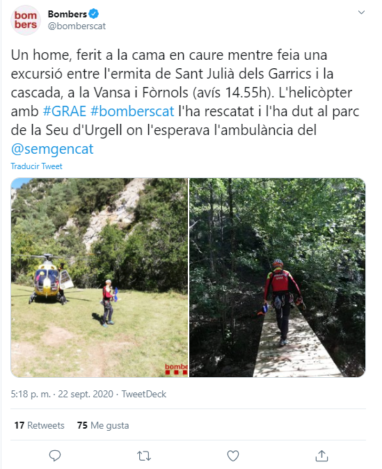 Bombers rescat a Lladorre