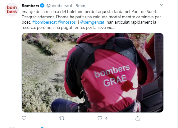 Bombers recerca boletaire a Malpàs bis