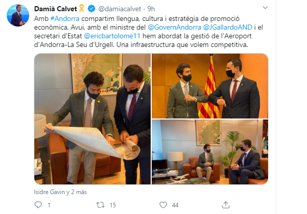 Reunió Calvet Gallardo aeroport de la Seu tris