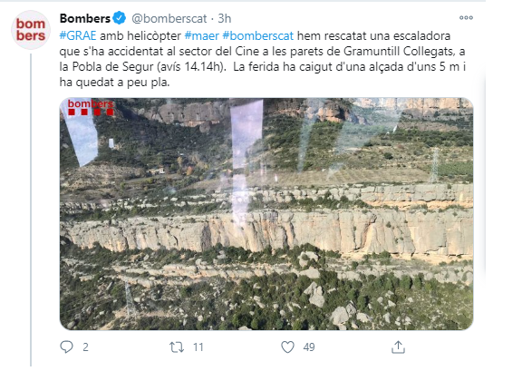 Rescat Bombers escaladora la Pobla de Segur